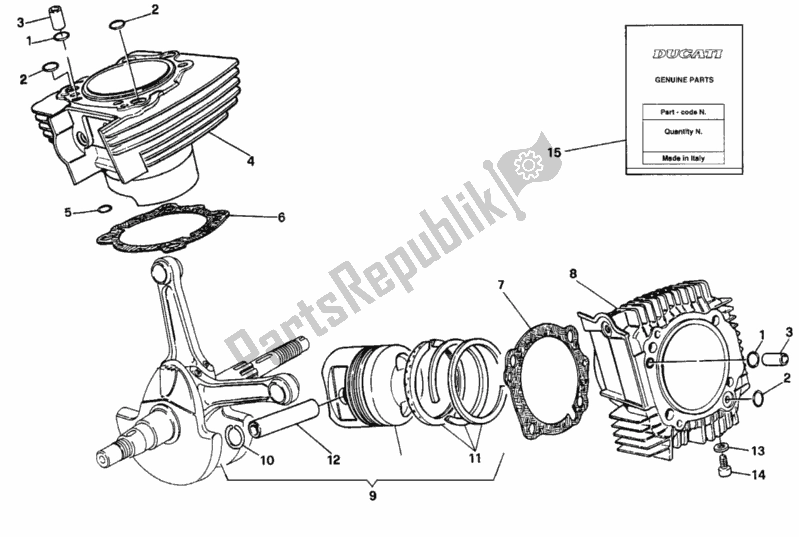 All parts for the Cylinder - Piston of the Ducati Supersport 750 SS 1991